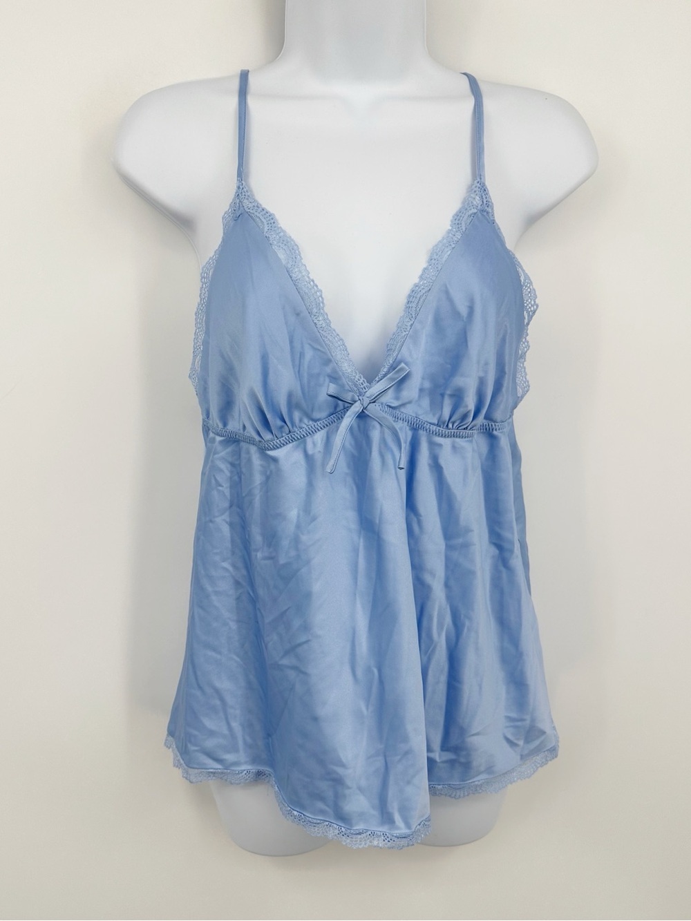 Vintage Y2K Blue Camisole Top Size Large V Neck Whimsical Fairycore
